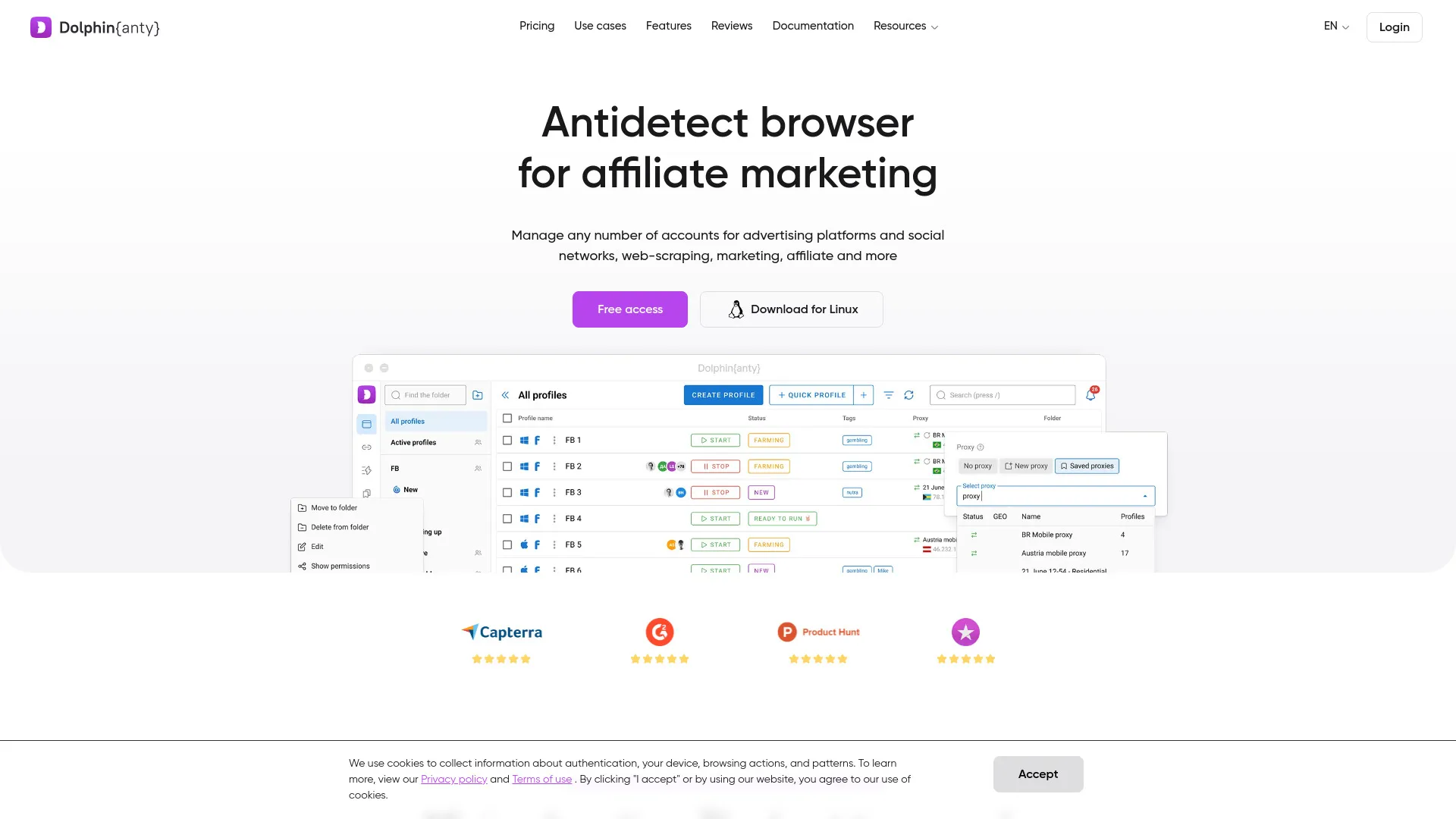 Dolphin Anty– Antidetect browser optimized for social media campaigns